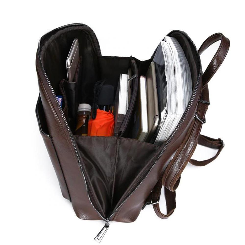 Classic Double Zipper Backpack - Sleek Design