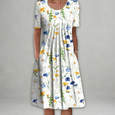Eira™ - Elegant Dress with Floral Pattern and Tummy Coverage