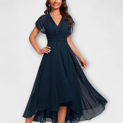 Enid™ – Flowing & Elegant Evening Dress with V-Neckline