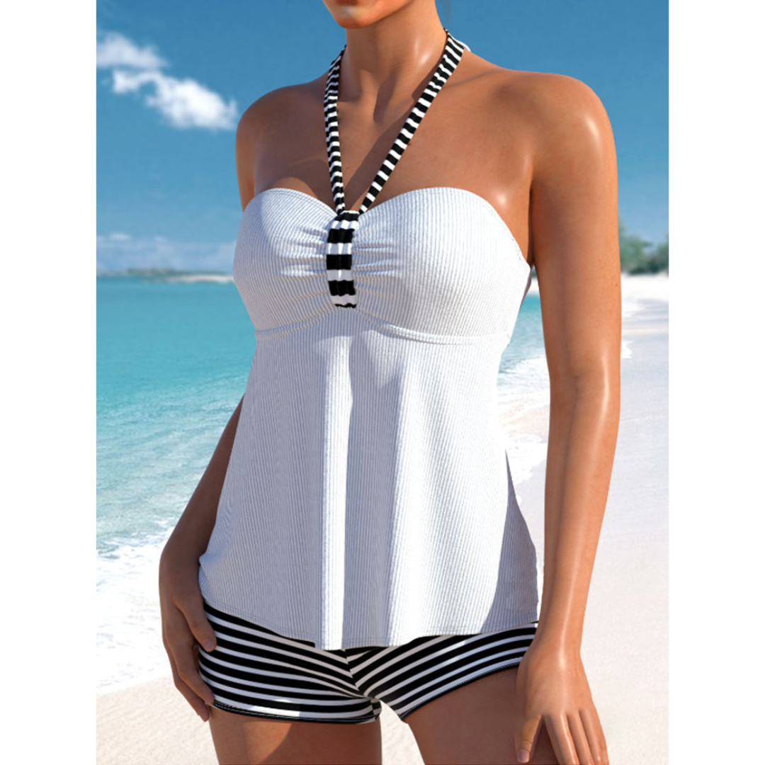 Tanja – Striped Halterneck Tankini