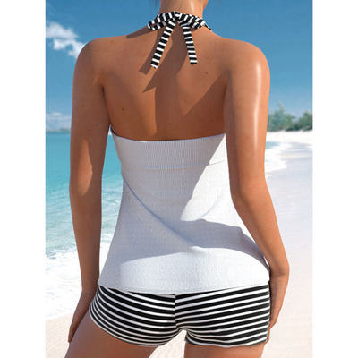 Tanja – Striped Halterneck Tankini