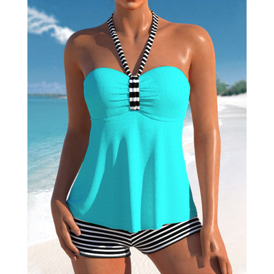 Tanja – Striped Halterneck Tankini