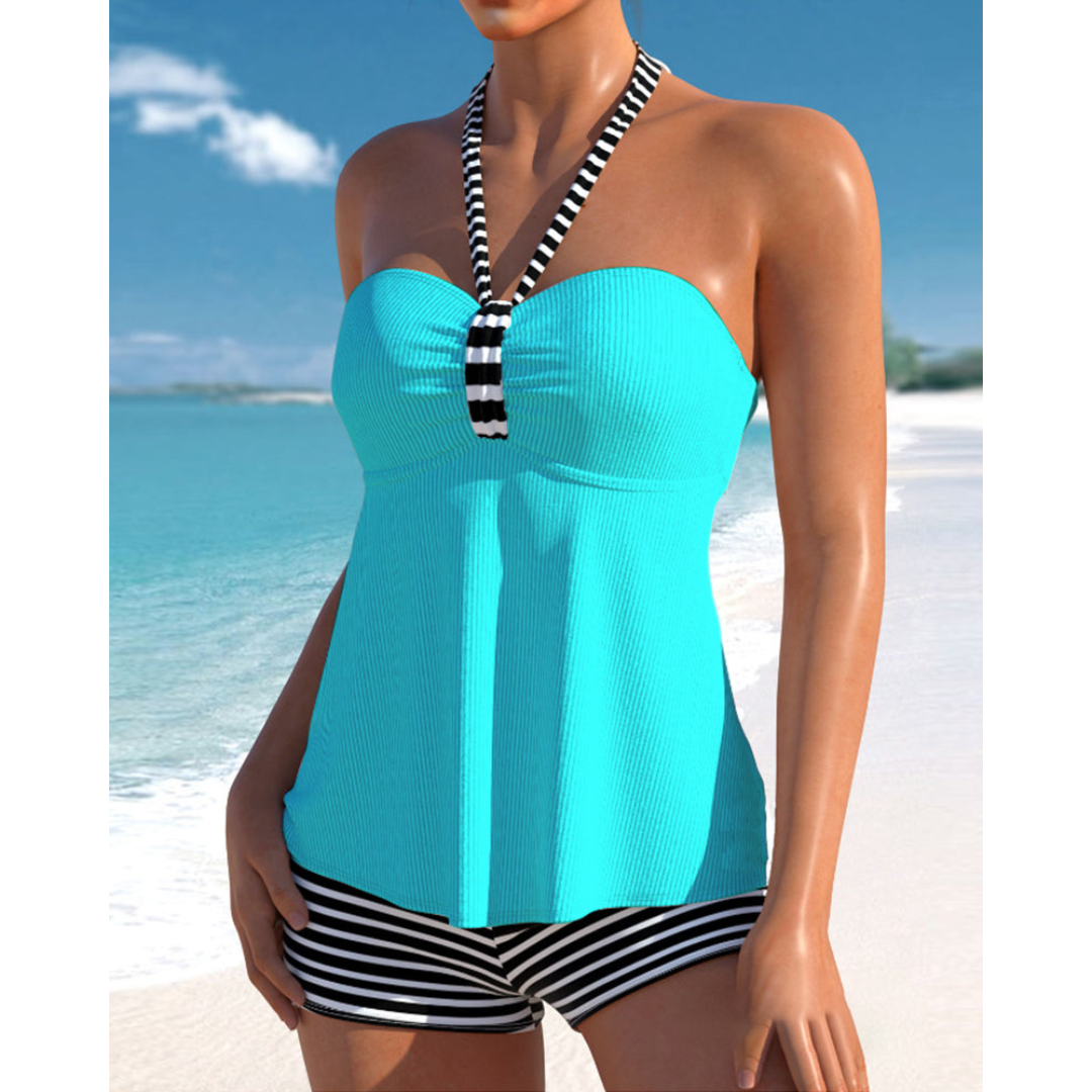 Tanja – Striped Halterneck Tankini