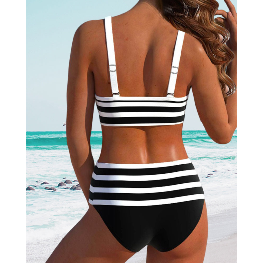Izza - High Waist Striped Bikini