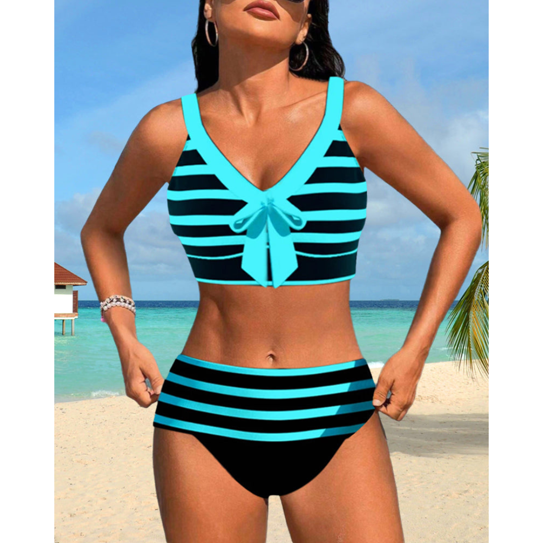 Izza - High Waist Striped Bikini
