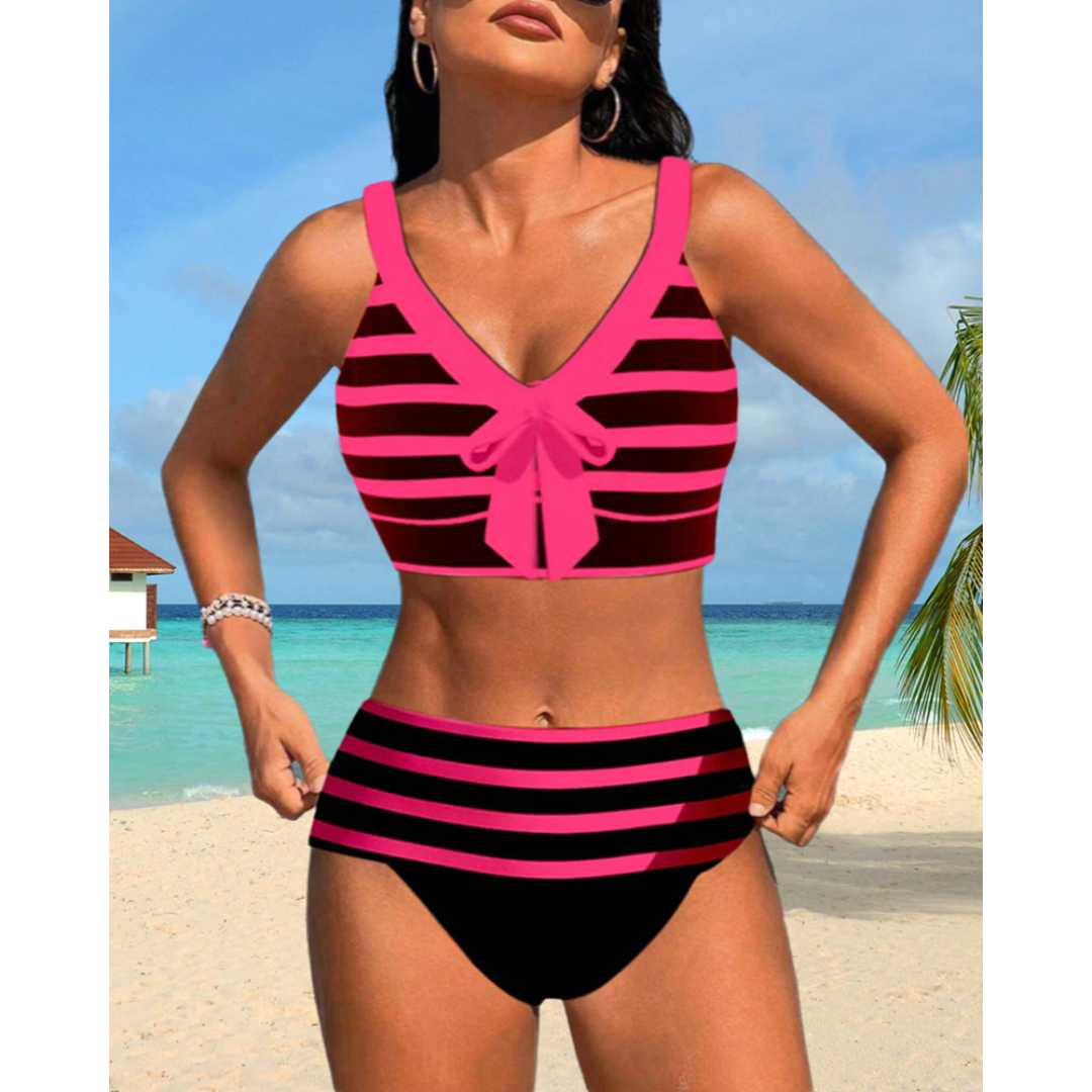 Izza - High Waist Striped Bikini