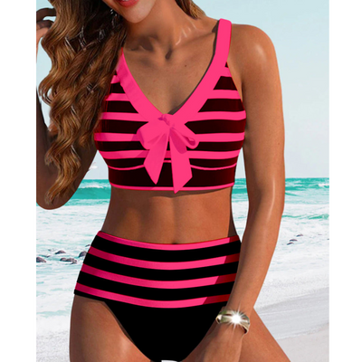 Izza - High Waist Striped Bikini
