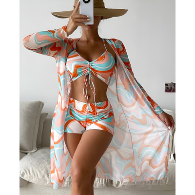 Lana – 3-Piece Printed Bikini Set