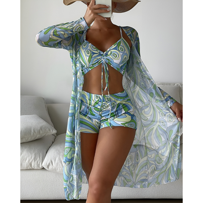 Lana – 3-Piece Printed Bikini Set