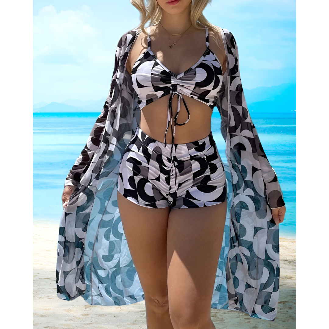 Lana – 3-Piece Printed Bikini Set