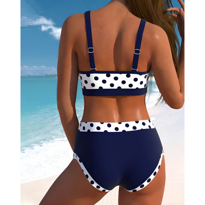 Elizabeth - High Waist Polka Dot Patchwork Bikini