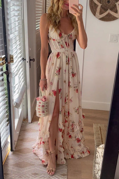 Yuna | Long Dress with Floral Design
