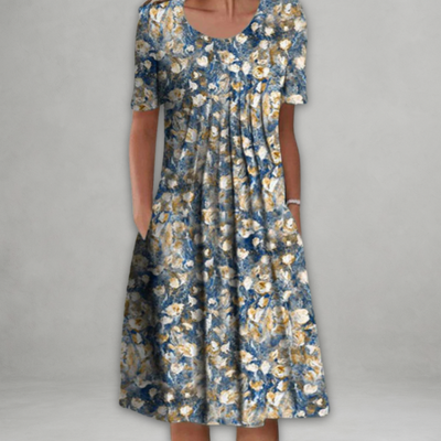 Eira™ - Elegant Dress with Floral Pattern and Tummy Coverage
