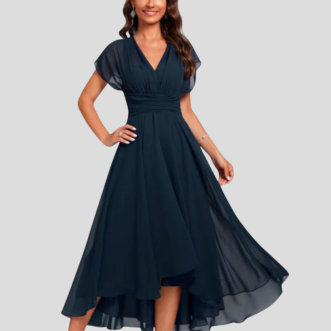 Enid™ – Flowing & Elegant Evening Dress with V-Neckline