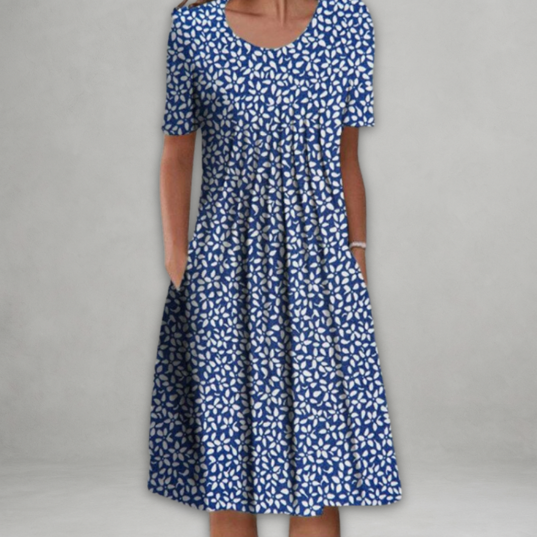 Eira™ - Elegant Dress with Floral Pattern and Tummy Coverage