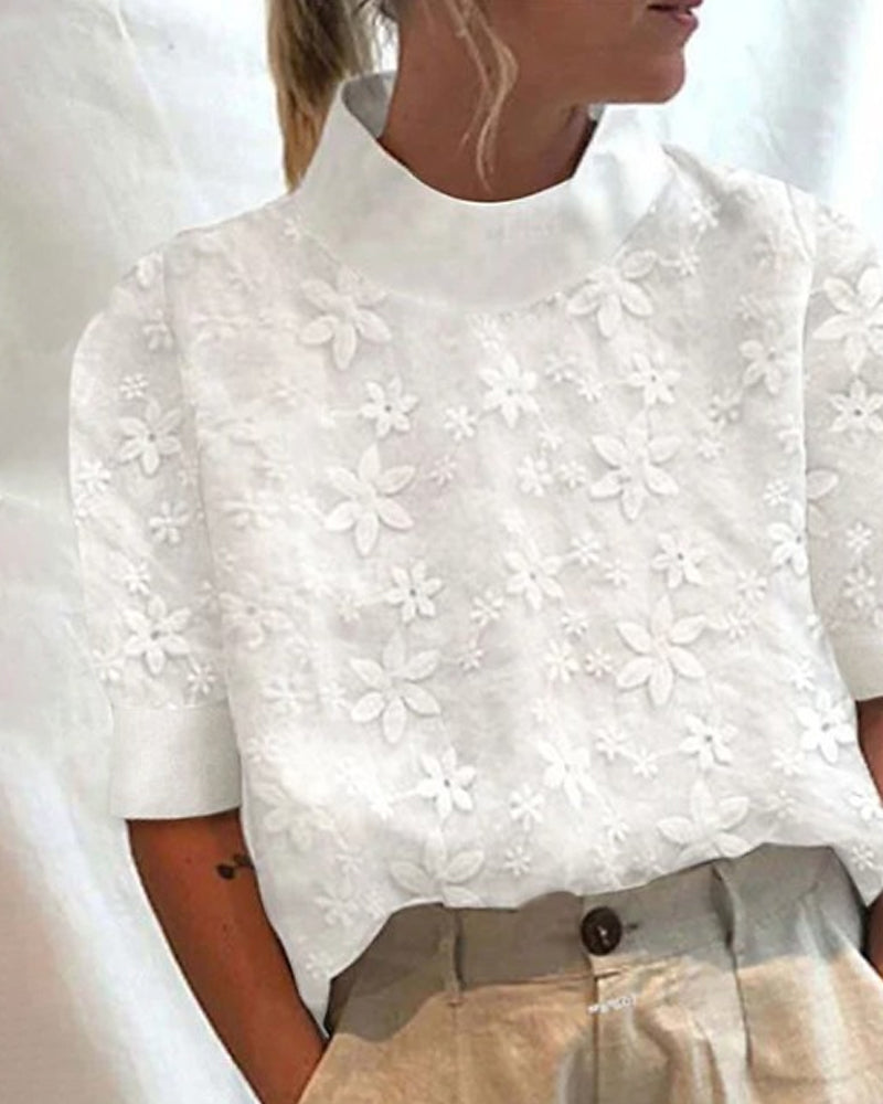 Sabine™ | With Embroidered Solid Color Stand-Up Collar