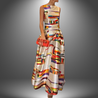 Lily - Elegant Printed Long Party Dress