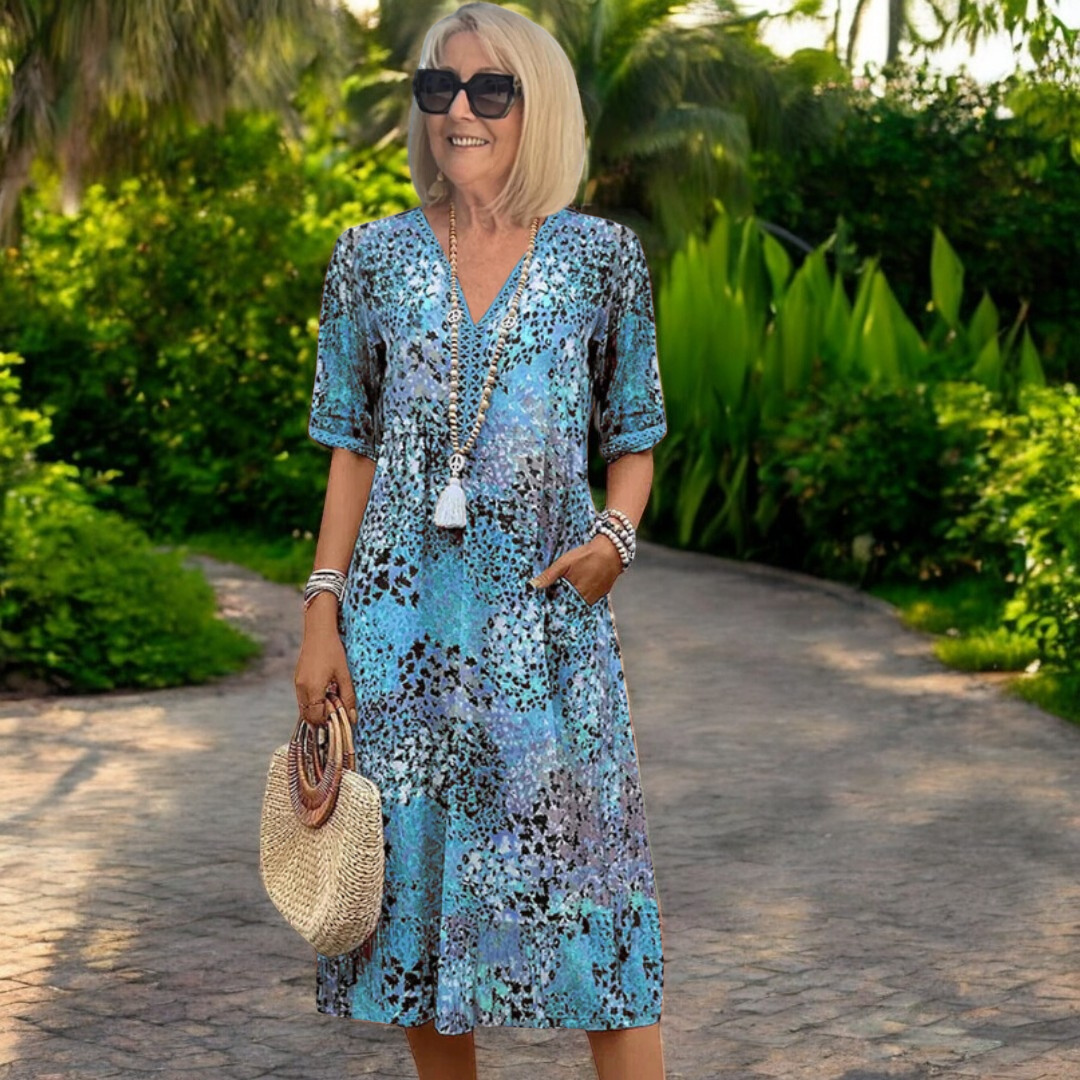 Audrey - Bohemian Printed Dress