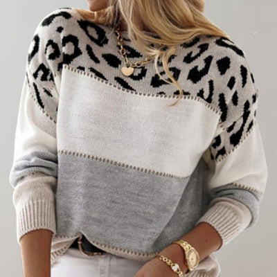 Laura™ | Casual Sweater with Leopard Design