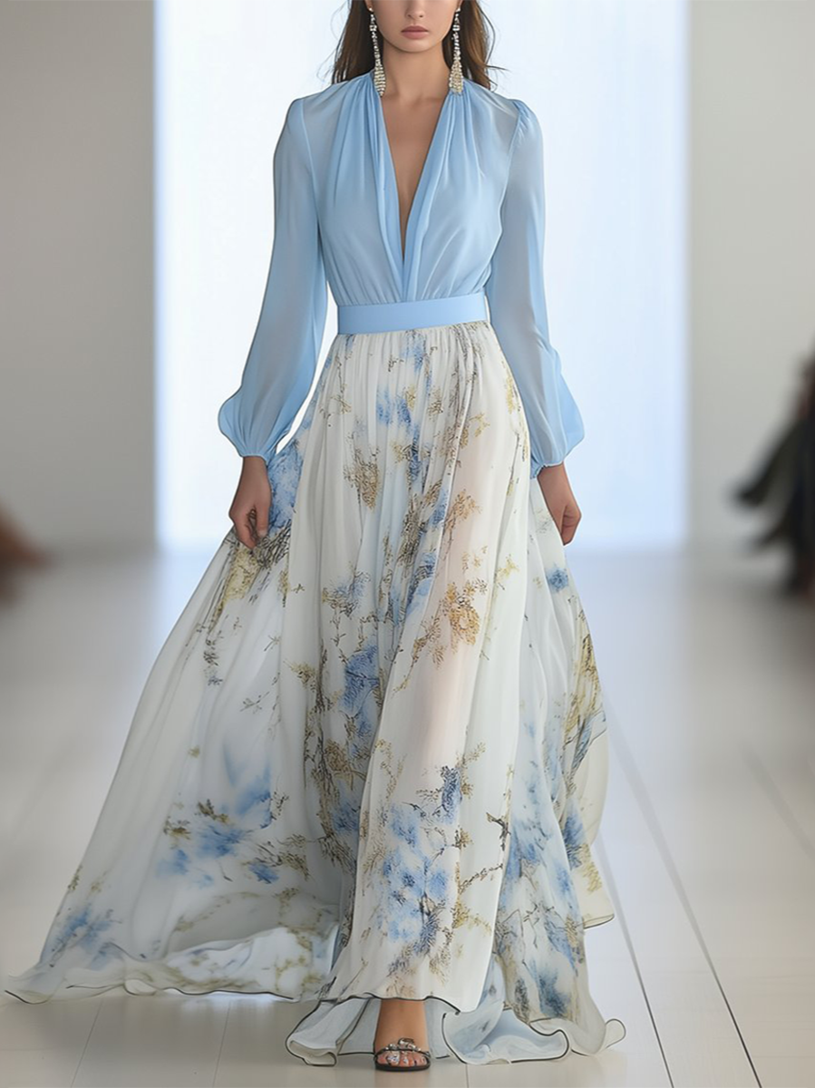 Dolores | Long Dress with Floral Pattern