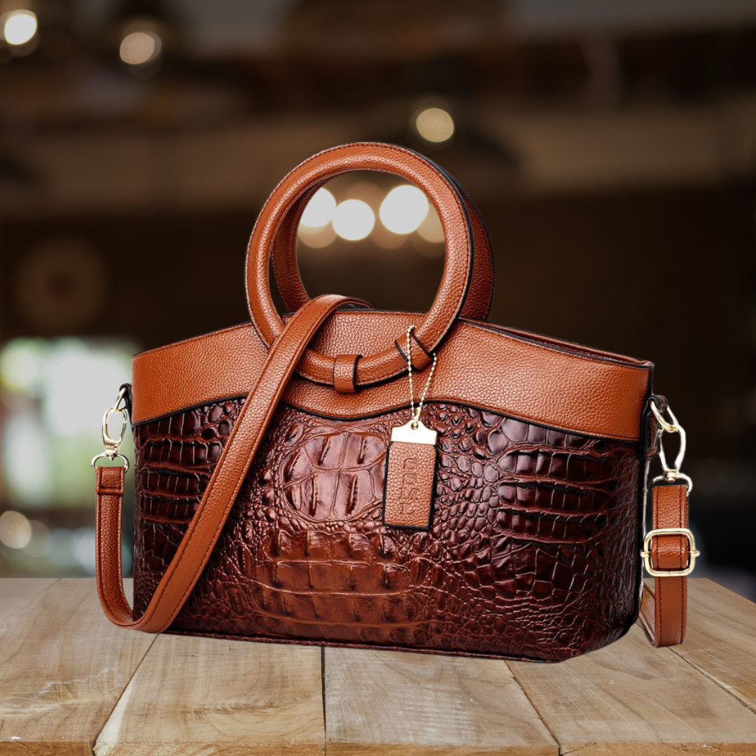 Oriana - Retro Gradient Crocodile Handbag
