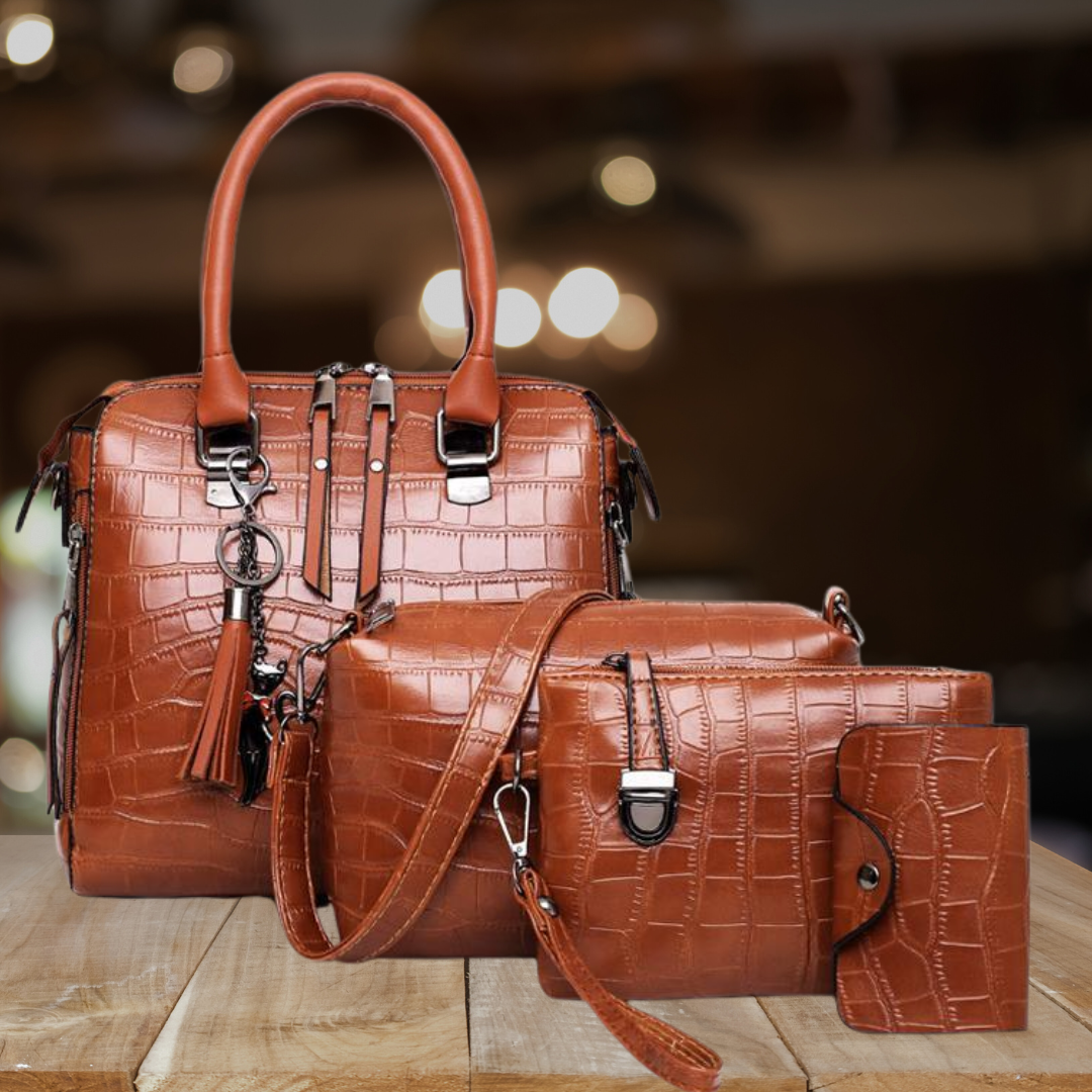 Palmer - 4-Piece Crocodile Pattern Handbag