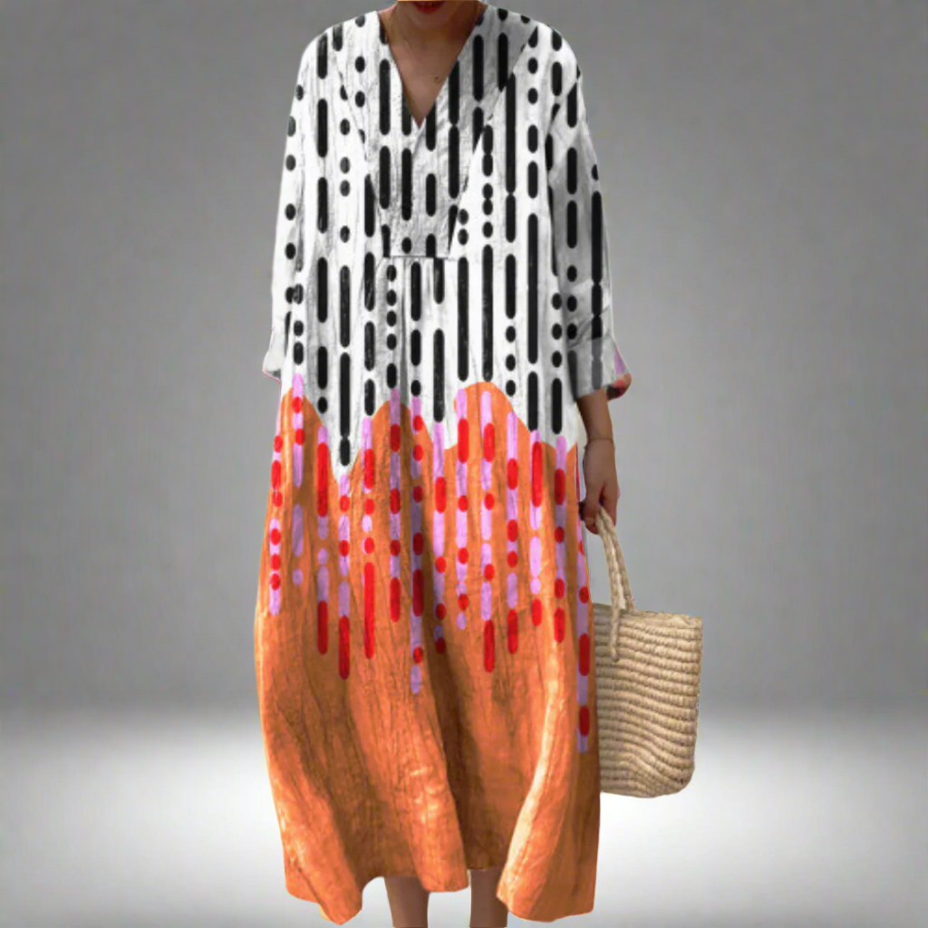 Tessa™ | Abstract Drip Print Maxi Dress