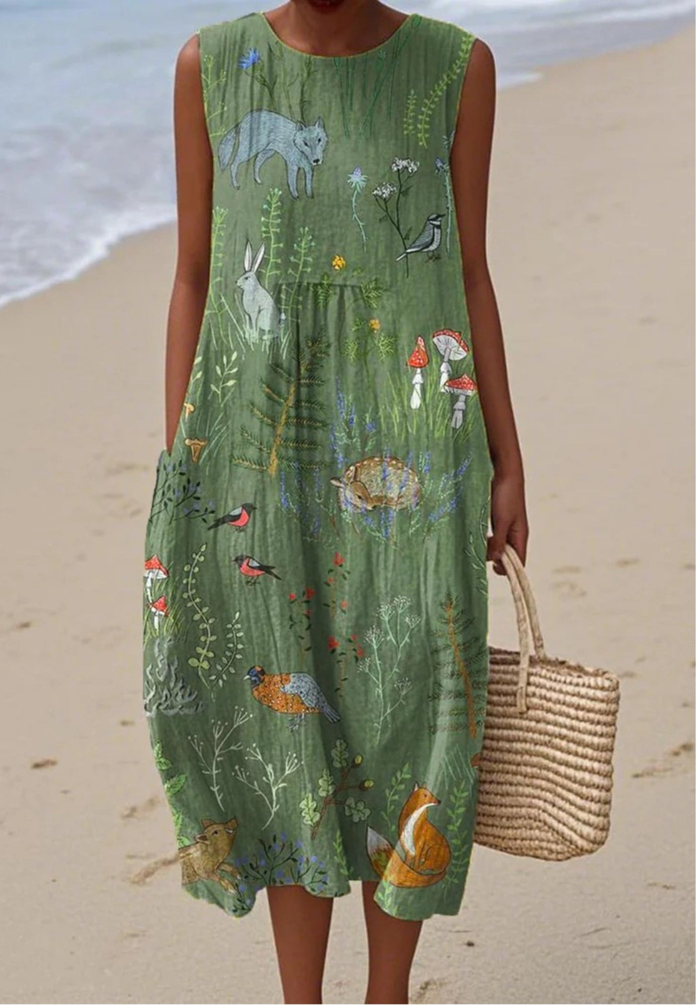 Indy - Dress with Vintage Woodland Animal Print