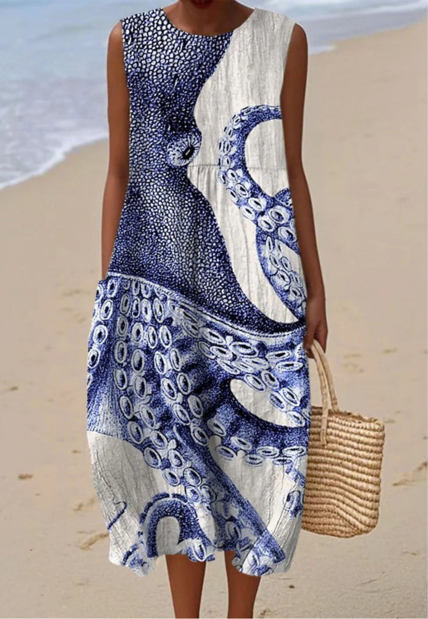 Bobby - Octopus Art Print Sleeveless Dress