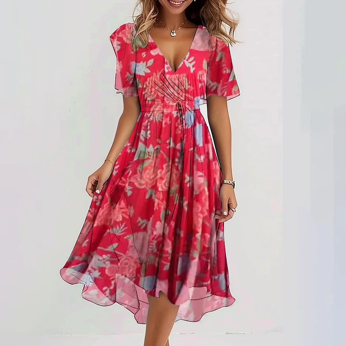 Lina™ | Stylish Dress with Short Sleeves