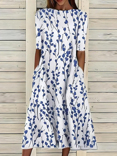 Sela™ – Summery Midi Dress with a Coastal Floral Vibe