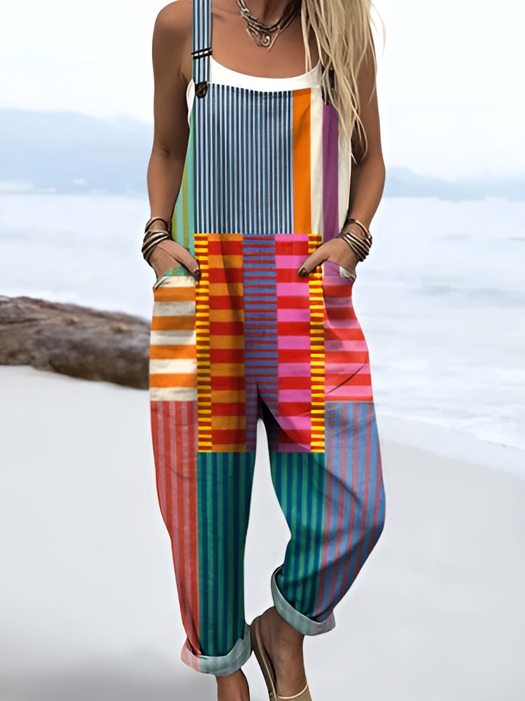 Lærke™ | Colored Pop Stripes Overalls