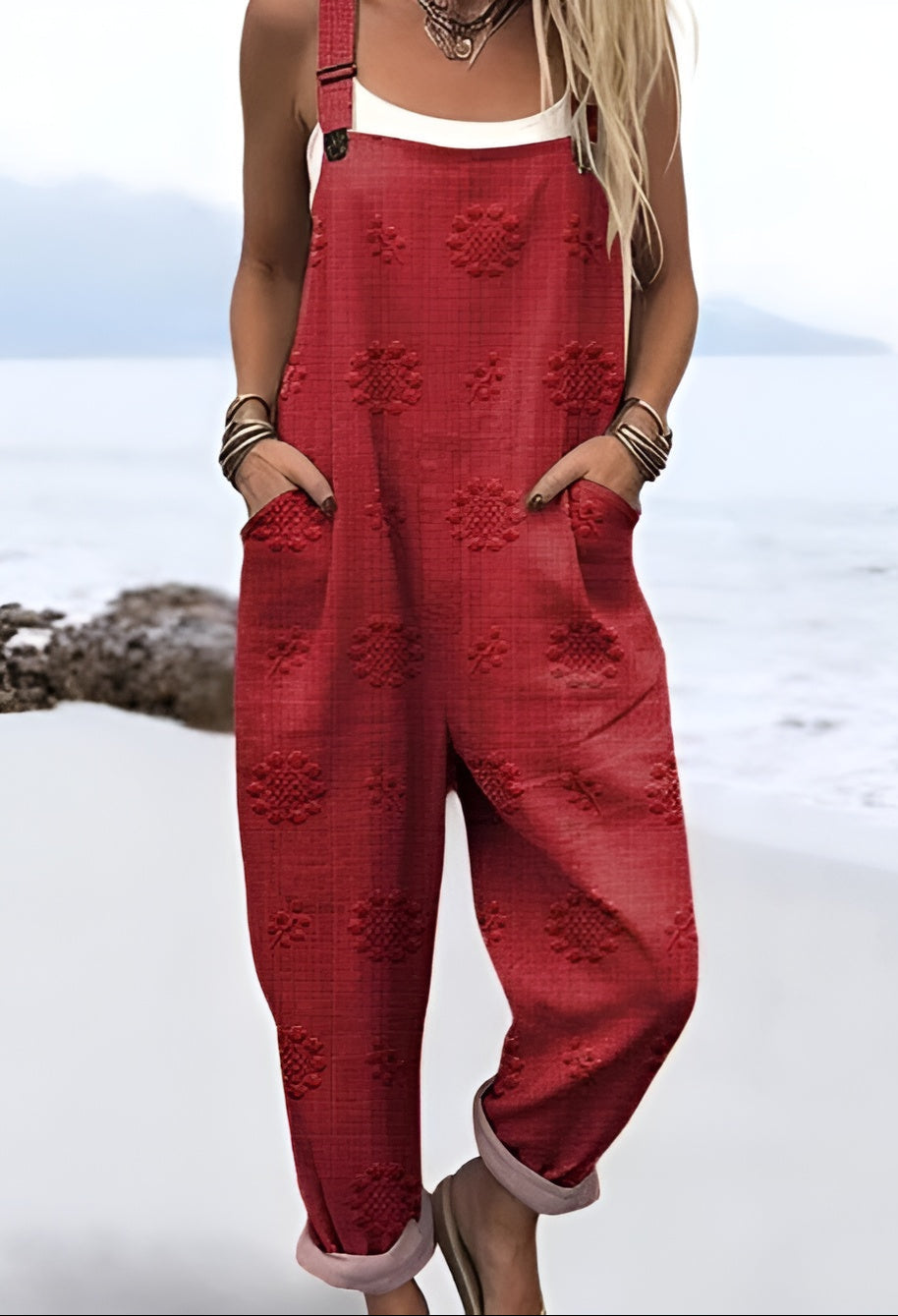 Lynn™ | Rosewood-Embossed Overalls