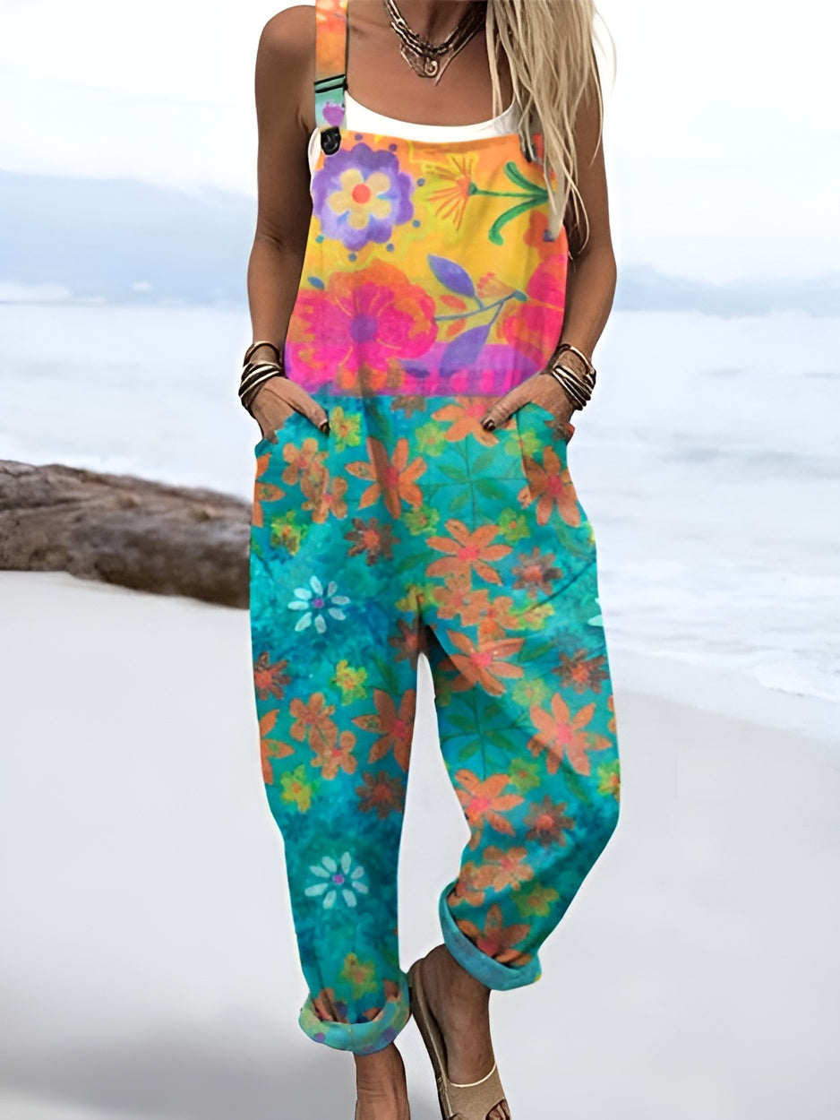 Liv™ | Watercolor Flowers Overalls