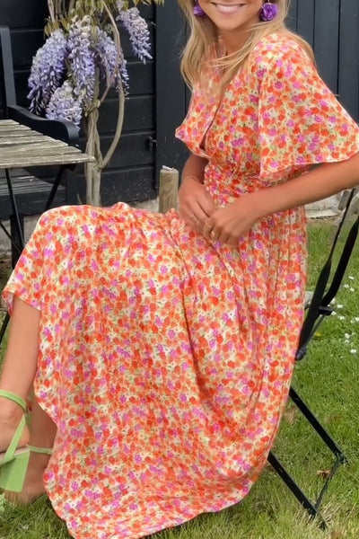 Pauline | Long Dress with Floral Design