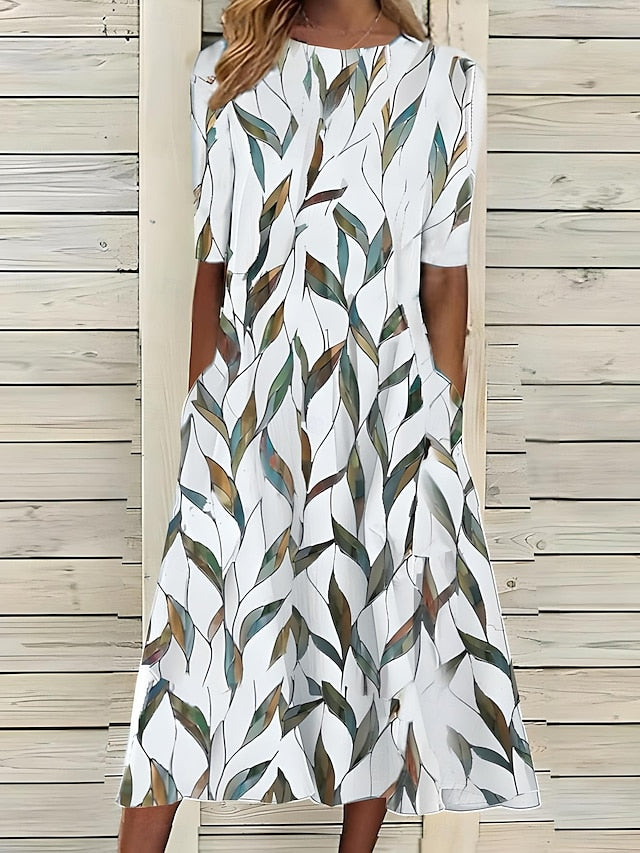 Sela™ – Summery Midi Dress with a Coastal Floral Vibe
