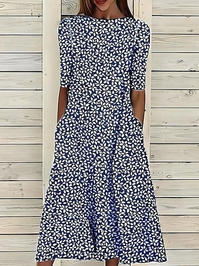 Sela™ – Summery Midi Dress with a Coastal Floral Vibe